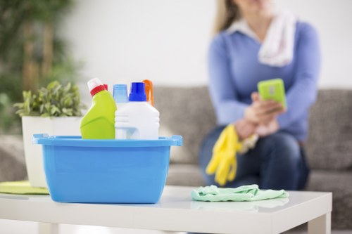 Technician preparing a carpet steam cleaning service in Surbiton
